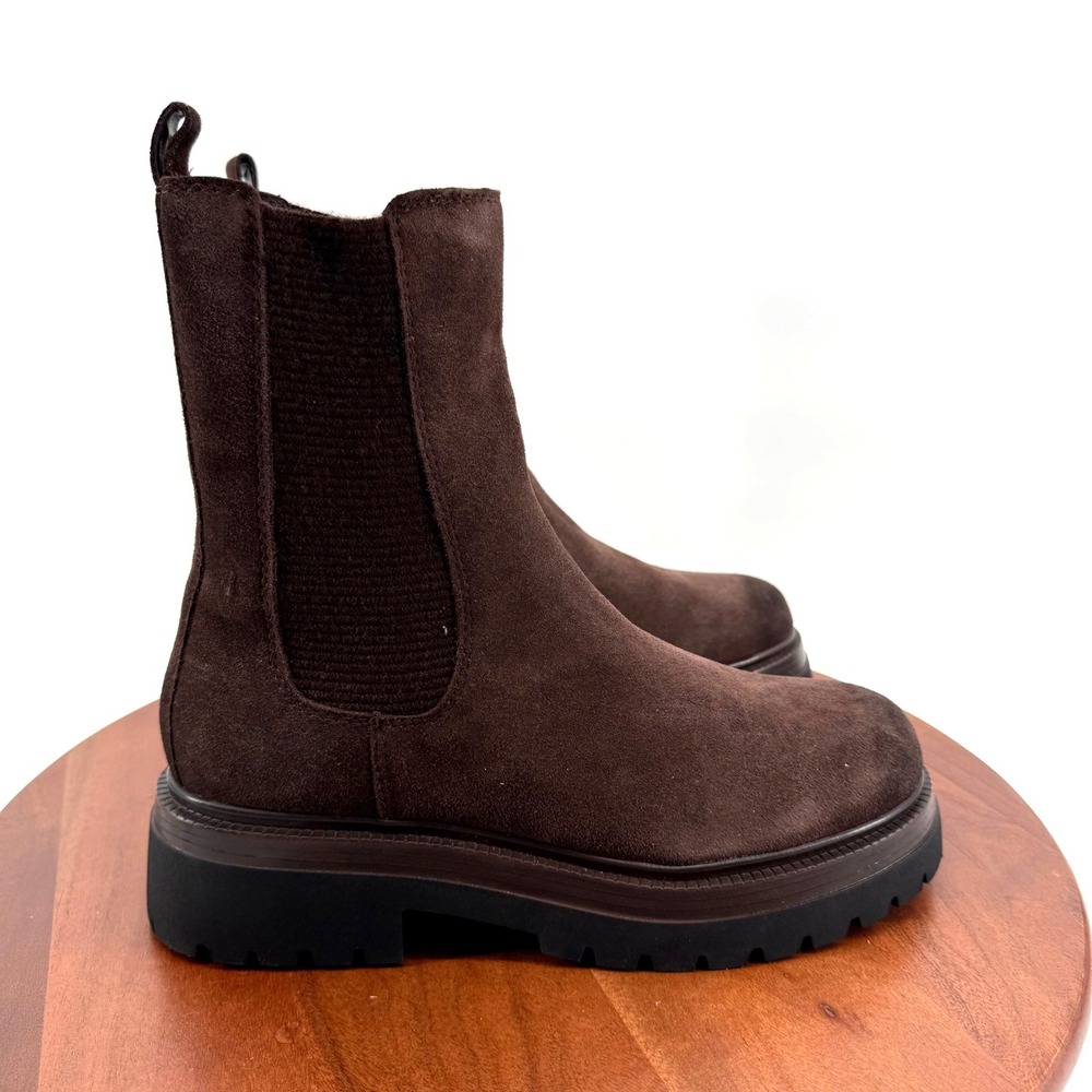 Steve Madden Blitzen Chelsea Boots Brown Suede Lug Sole Platform Women 10M